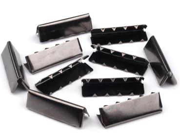 Gurtband Endstücke aus Metall in Nickel Schwarz Breite 30mm